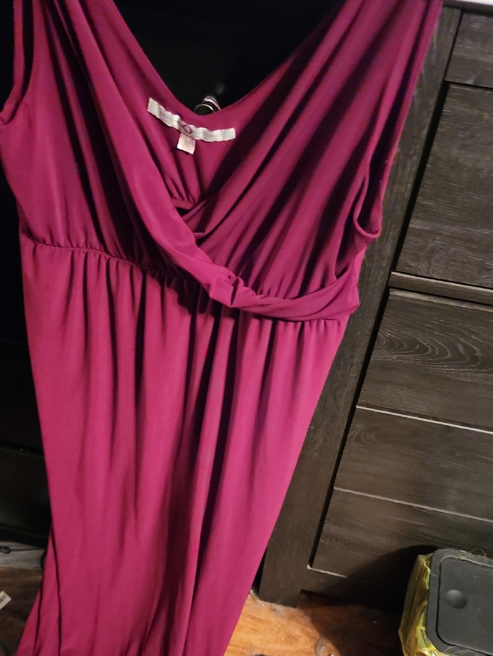 Sleeveless Surplice Maxi Dress in Burgundy - Maternity With Matching Shawl